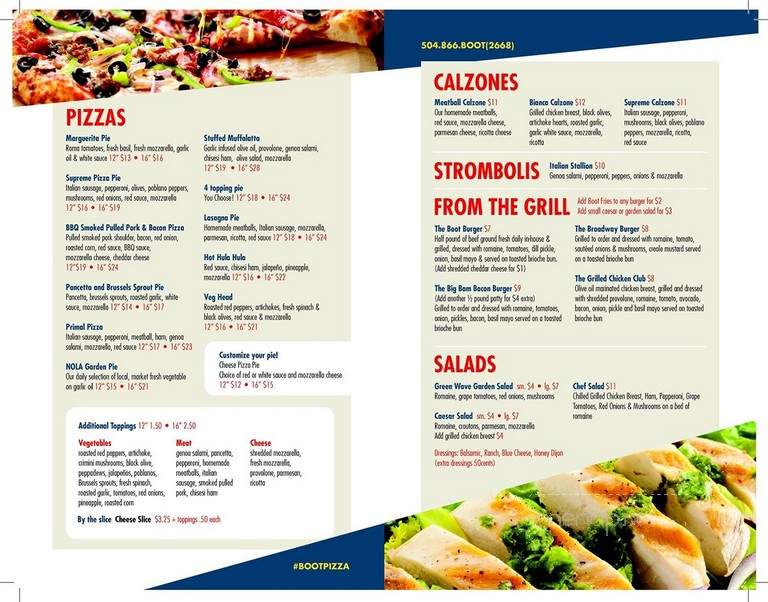 Boot - New Orleans, LA menu_pic