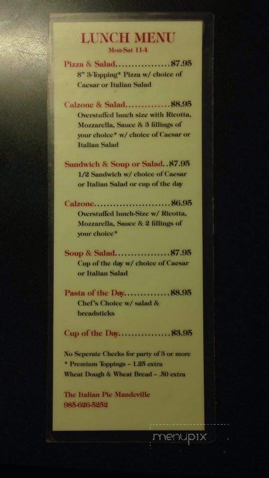 Italian Pie - Mandeville, LA menu_pic
