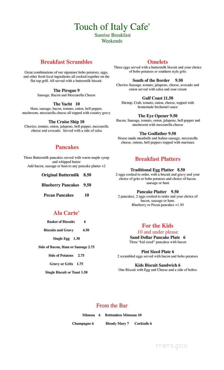A Touch Of Italy - Slidell, LA menu_pic
