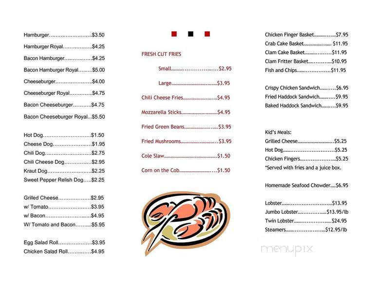 Sprague Lobster & Clam Bake - Westport Island, ME menu_pic