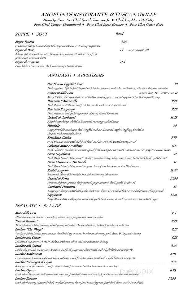 Angelina's Ristorante & Wine - Ogunquit, ME menu_pic