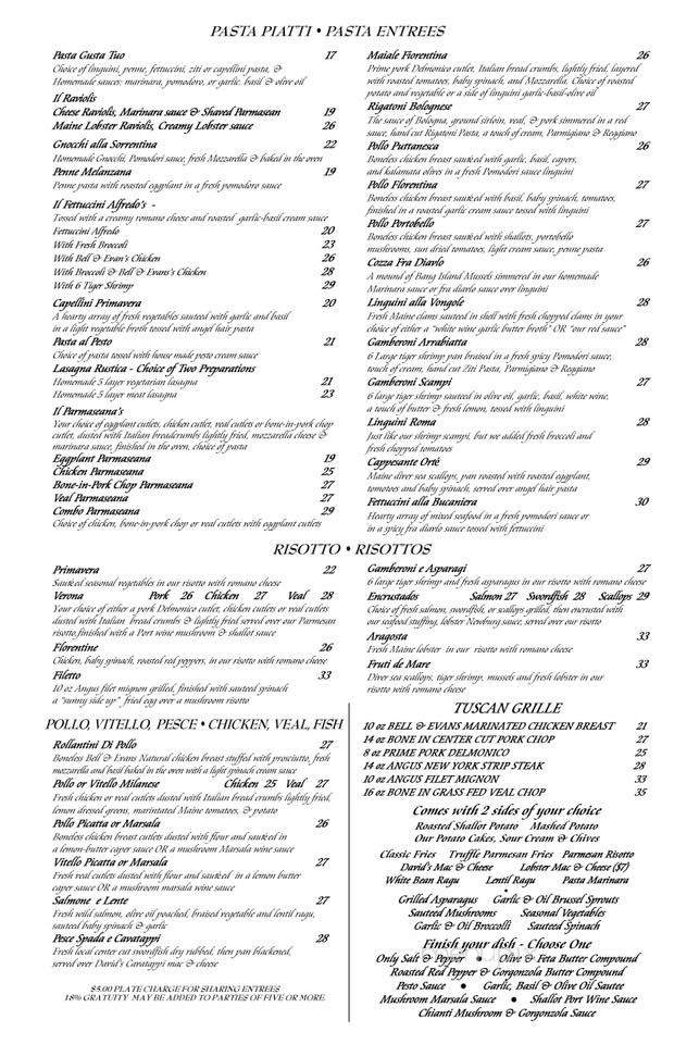 Angelina's Ristorante & Wine - Ogunquit, ME menu_pic