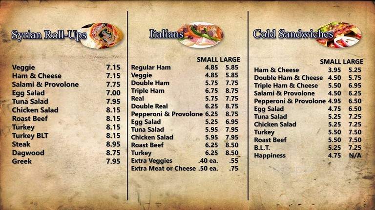 T J's Sandwich Shop Inc - Standish, ME menu_pic