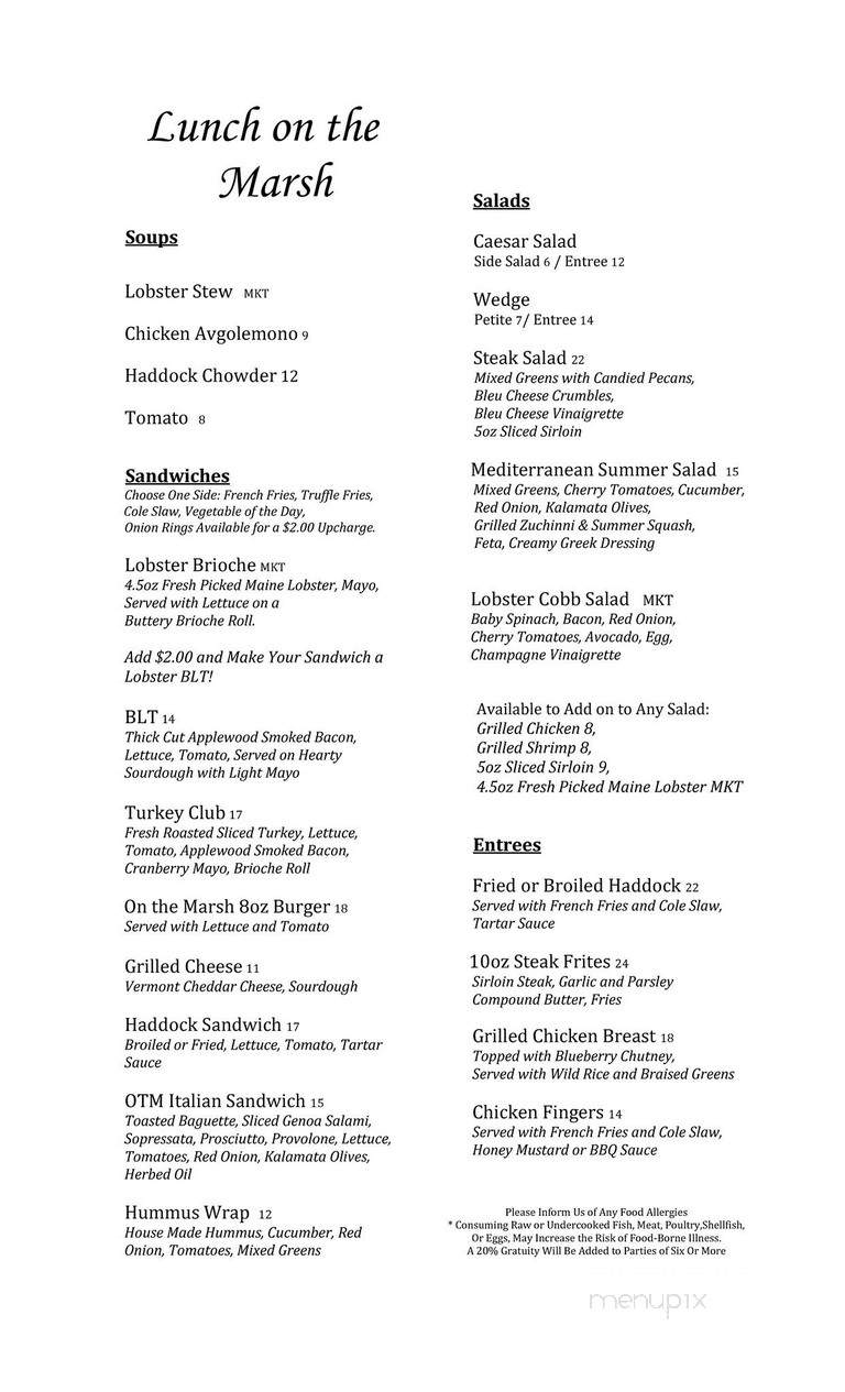 On The Marsh - Kennebunk, ME menu_pic