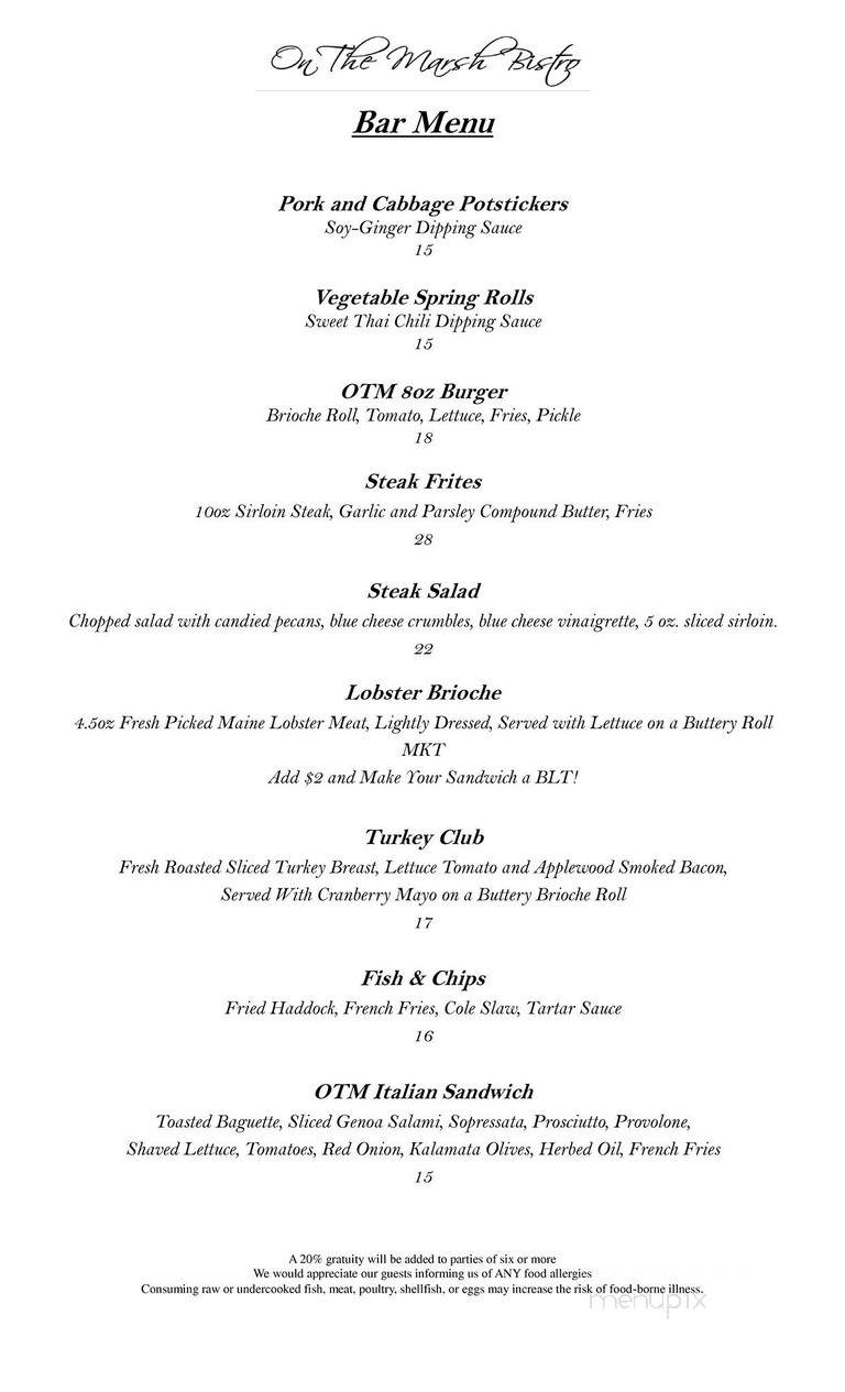 On The Marsh - Kennebunk, ME menu_pic