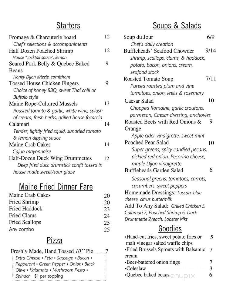 Buffleheads Restaurant & Mkt - Biddeford, ME menu_pic