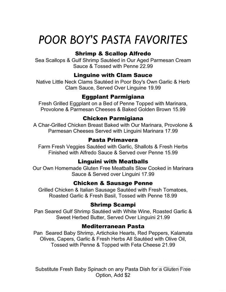 Poor Boy's Gourmet - Bar Harbor, ME menu_pic
