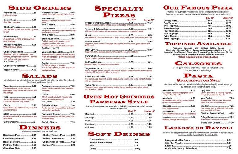 Cumberland House Of Pizza - Cumberland Center, ME menu_pic