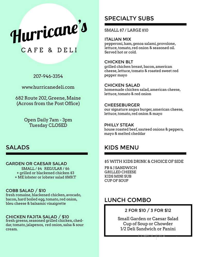 Hurricane's Cafe & Deli - Greene, ME