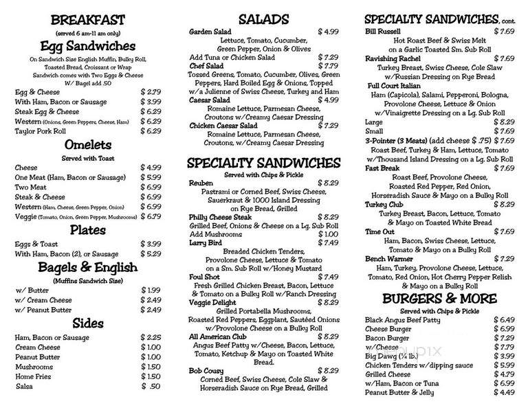 Full Court Deli - Winthrop, ME menu_pic