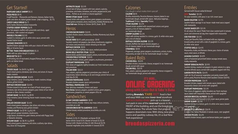 Brenda's Pizzaria - Oakland, MD menu_pic