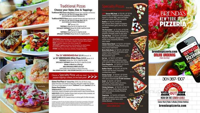 Brenda's Pizzaria - Oakland, MD menu_pic