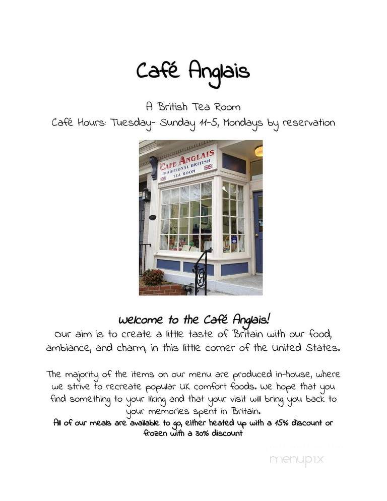 Cafe Anglais - Frederick, MD menu_pic