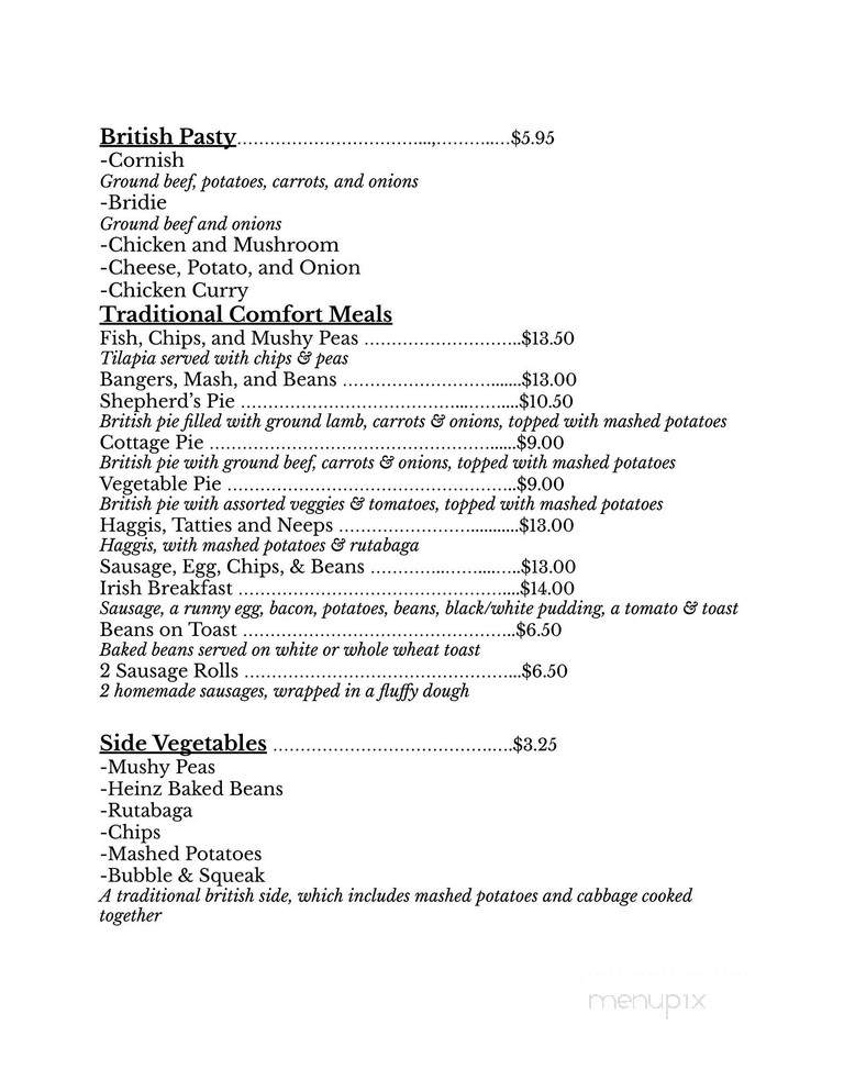 Cafe Anglais - Frederick, MD menu_pic