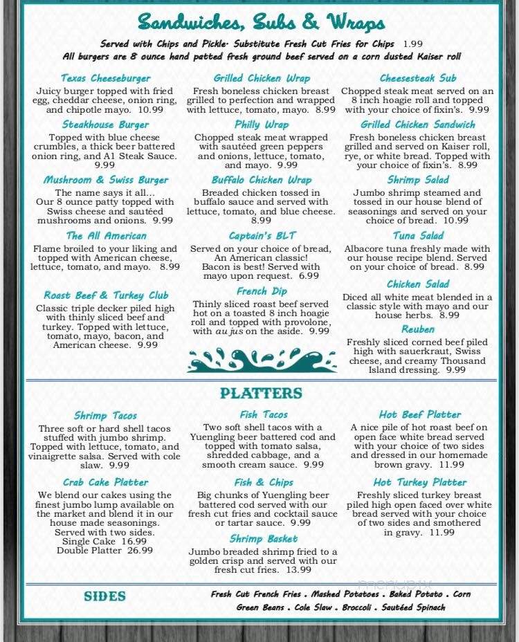 Captains Cafe - Baltimore, MD menu_pic
