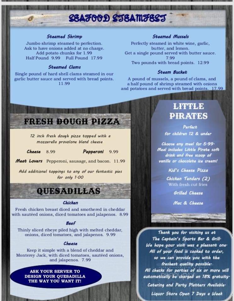 Captains Cafe - Baltimore, MD menu_pic