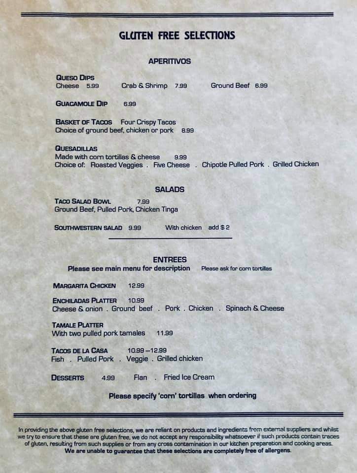 Casa Rico Mexican Restaurant - Frederick, MD menu_pic