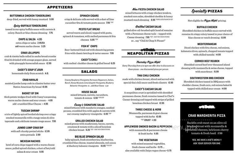 Casey Jones Restaurant - La Plata, MD menu_pic