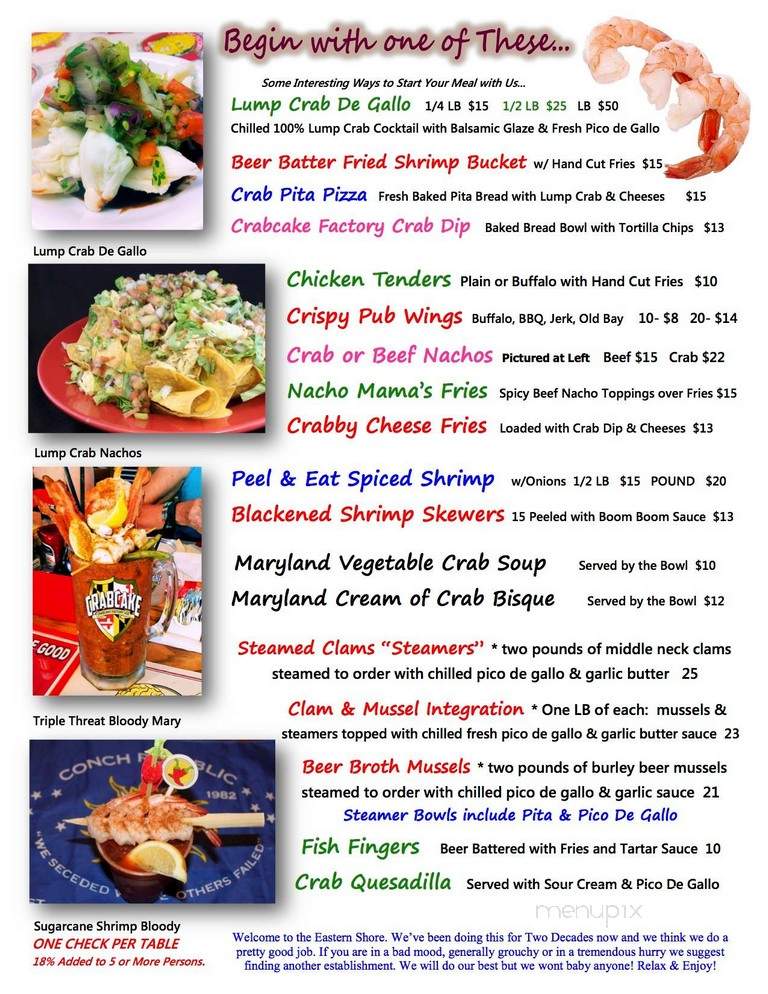 Crabcake Factory USA - Ocean City, MD menu_pic