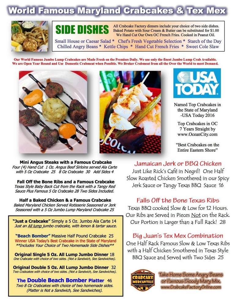 Crabcake Factory USA - Ocean City, MD menu_pic