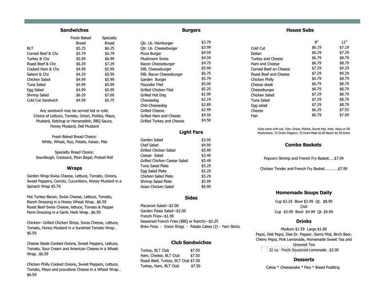 Creek Deli - Cambridge, MD menu_pic