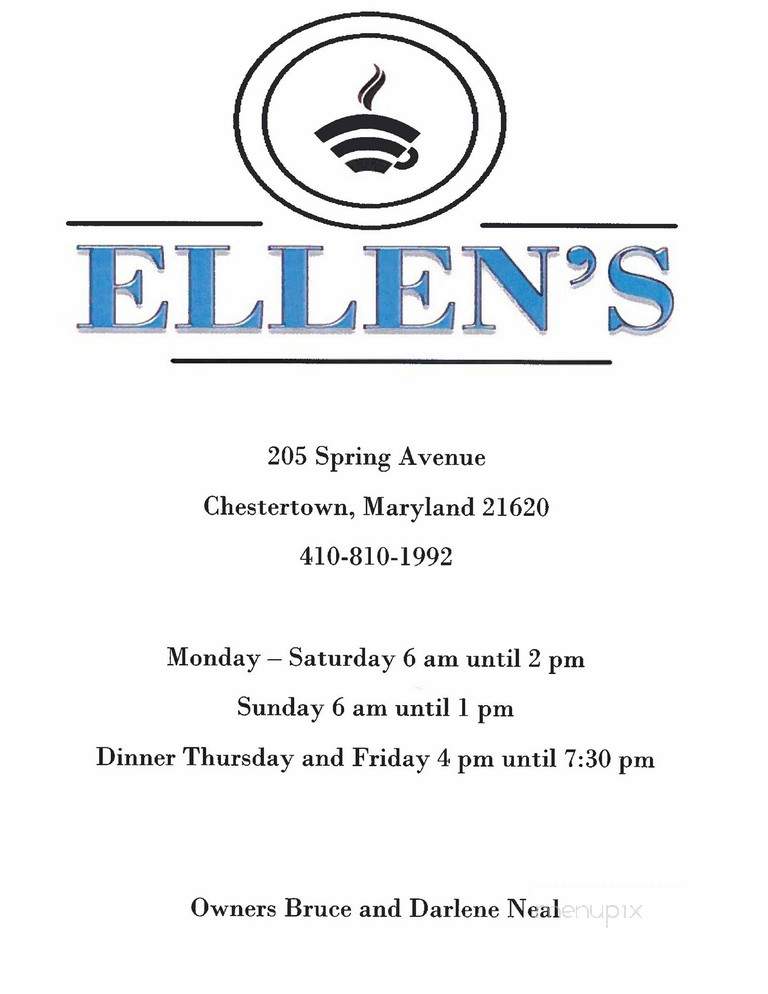 Ellen's Coffee Shop & Family - Chestertown, MD