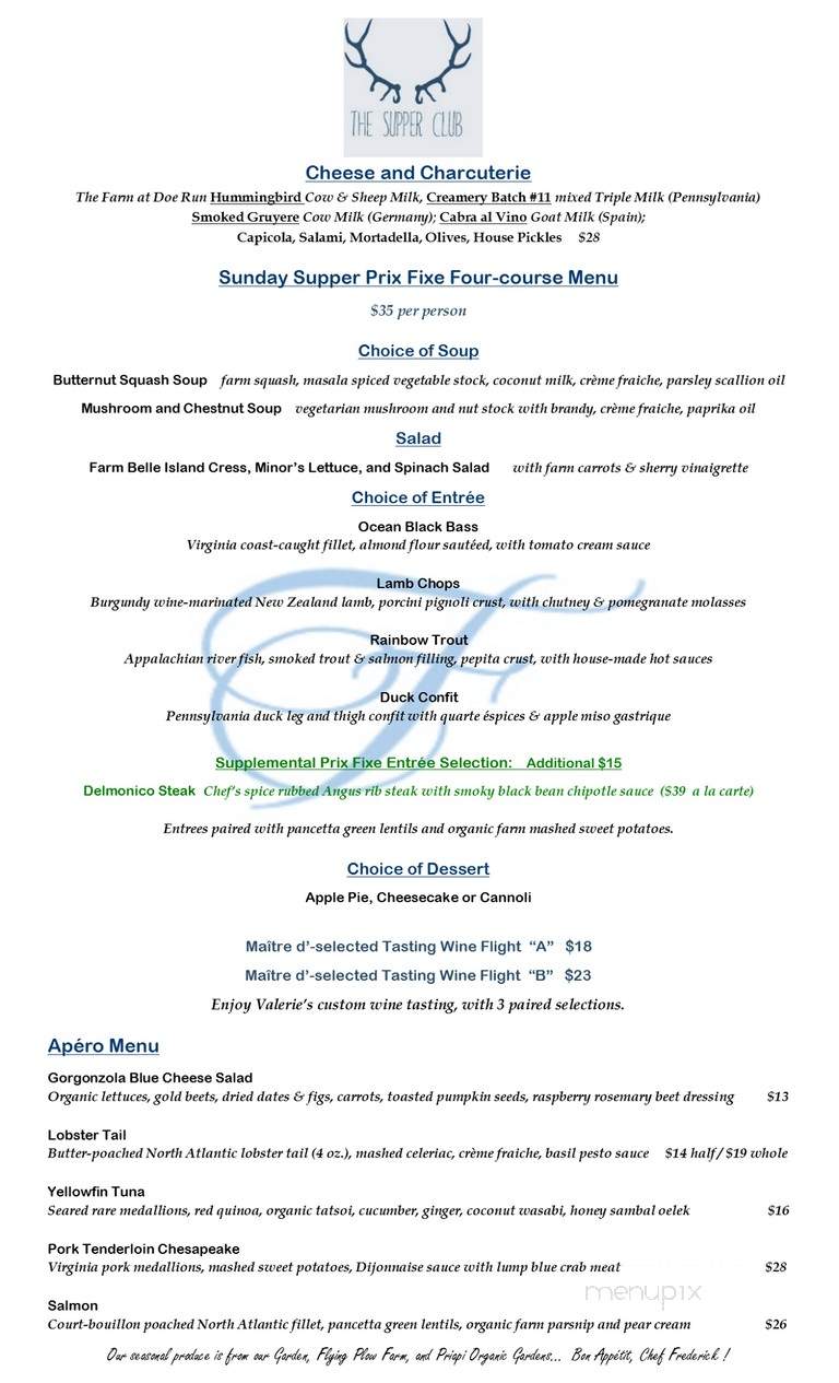 Fair Hill Inn - Elkton, MD menu_pic