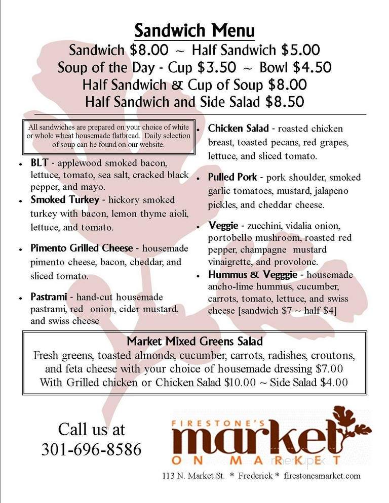 Firestone's Market - Frederick, MD menu_pic