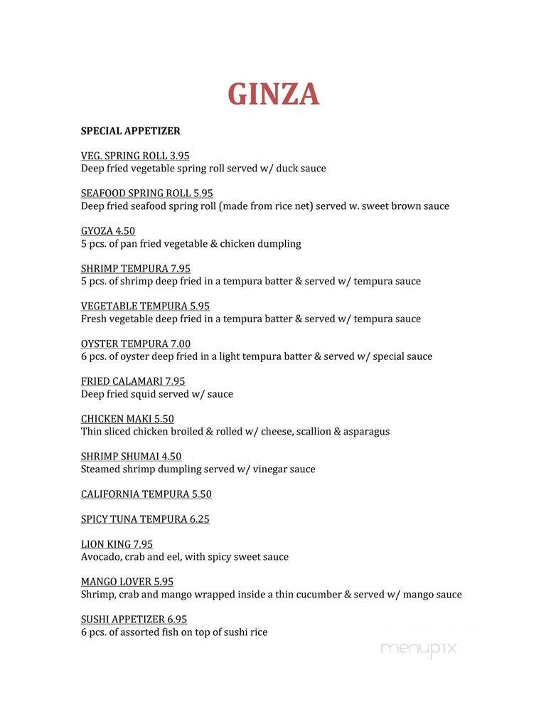 Ginza Japanese Restaurant - Owings Mills, MD