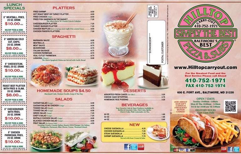 Hilltop Carry Out - Baltimore, MD menu_pic