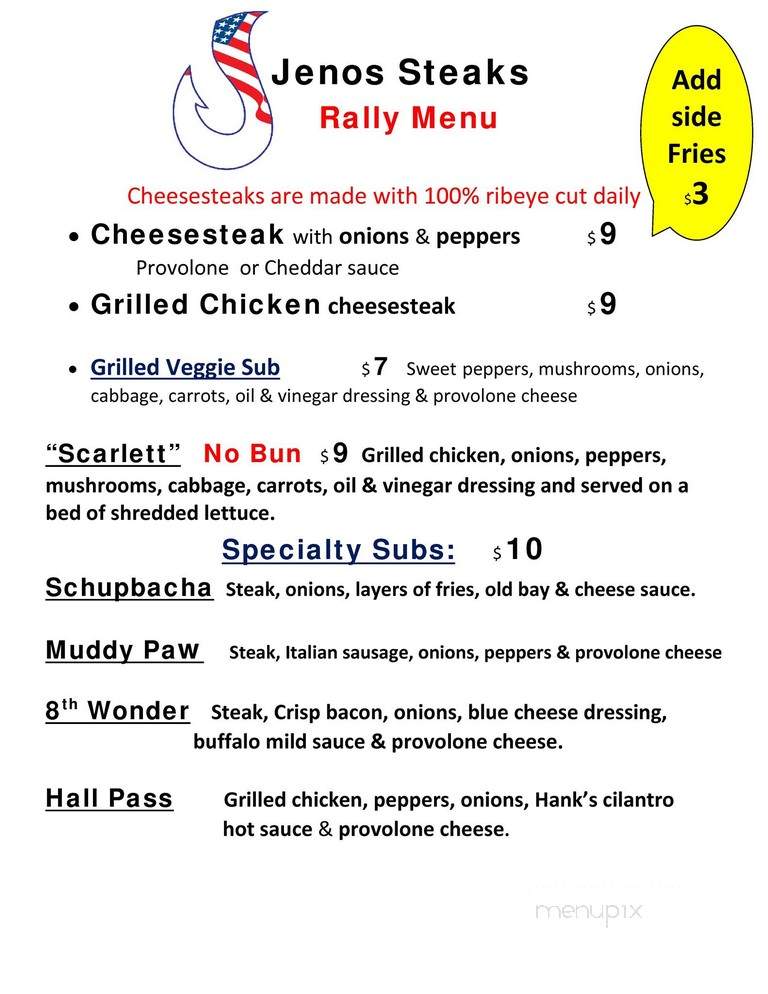 Jeno's Steaks - Severna Park, MD menu_pic