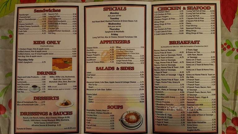 Menu of K Bar in Cumberland, MD 21502