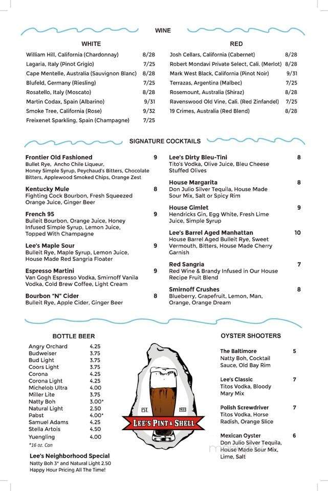 Lee's Ice Cream - Baltimore, MD menu_pic