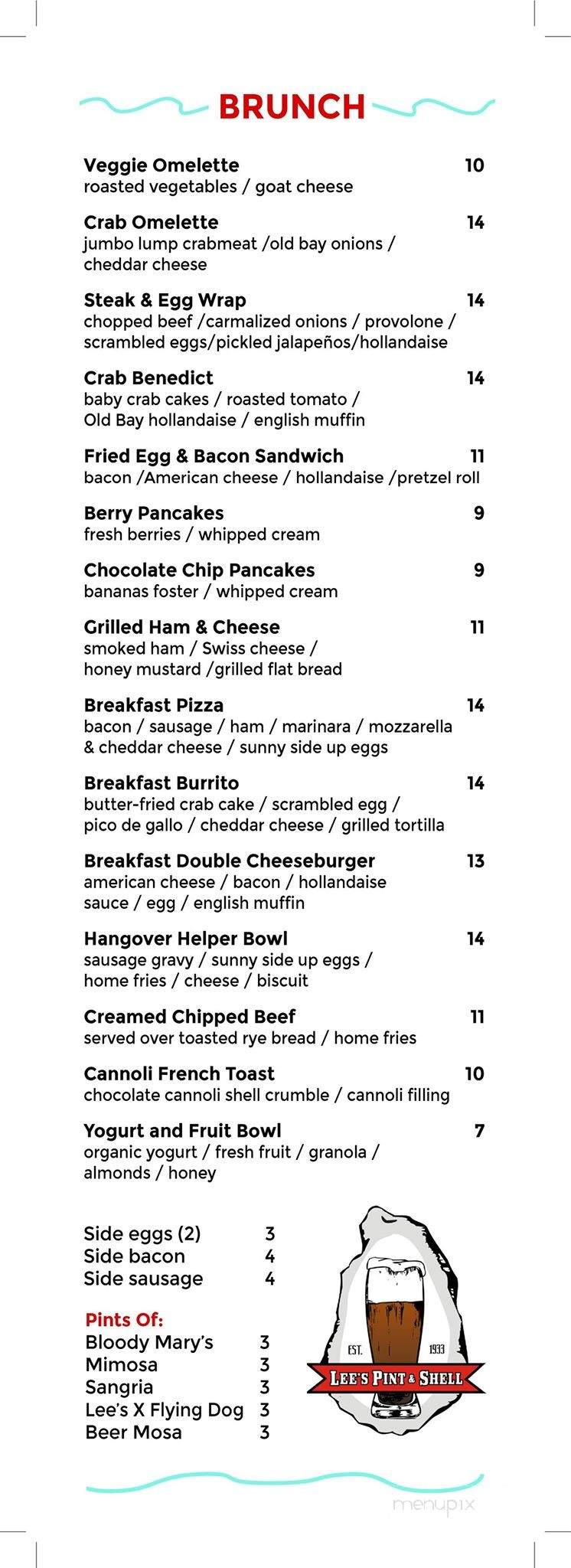Lee's Ice Cream - Baltimore, MD menu_pic