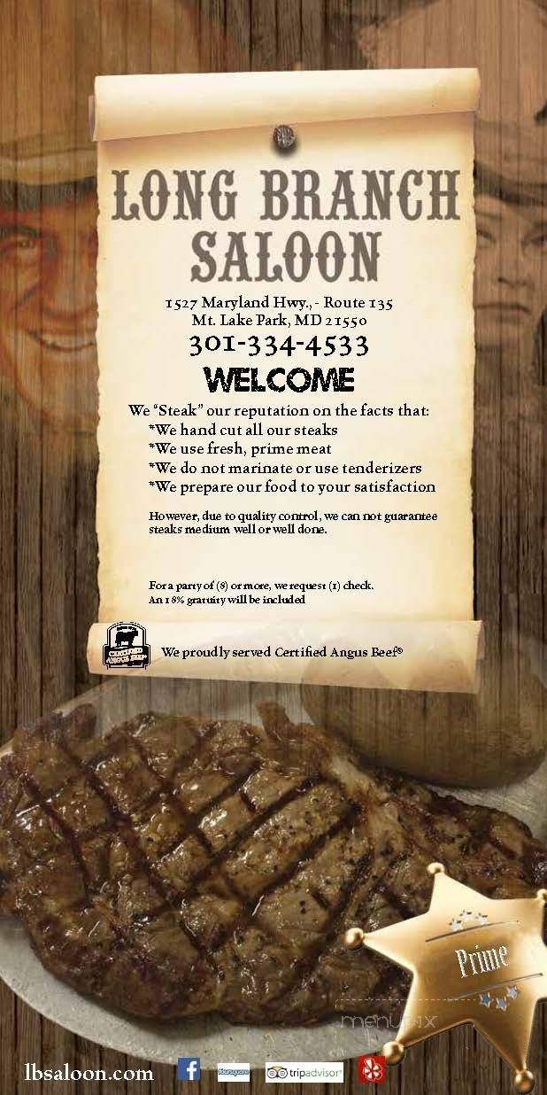 Long Branch Saloon - Mountain Lake Park, MD menu_pic