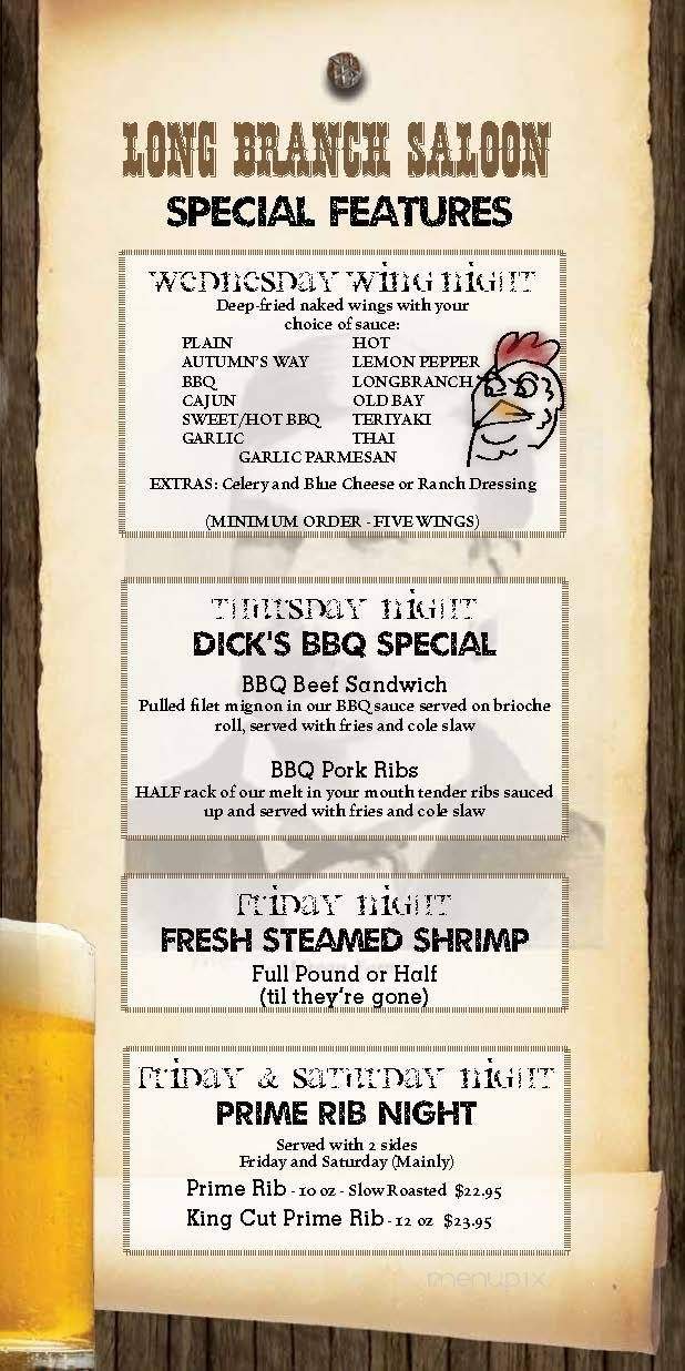 Long Branch Saloon - Mountain Lake Park, MD menu_pic