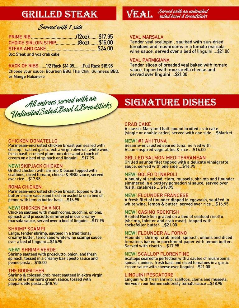 Main Street Tower Restaurant - Bel Air, MD menu_pic