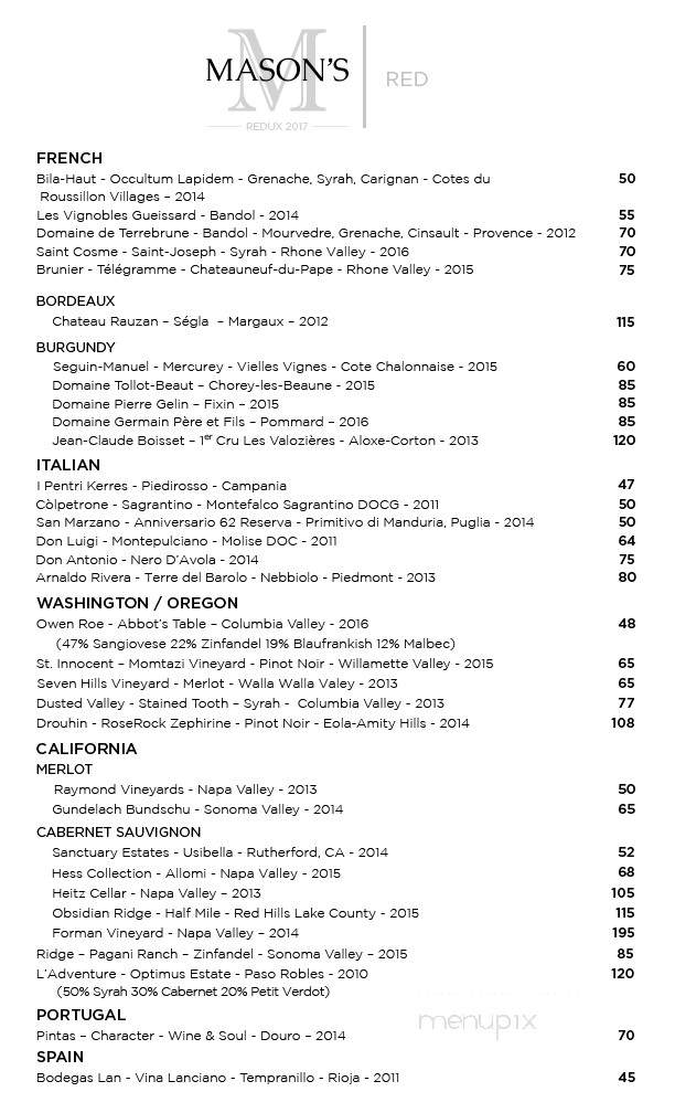 Mason's - Easton, MD menu_pic