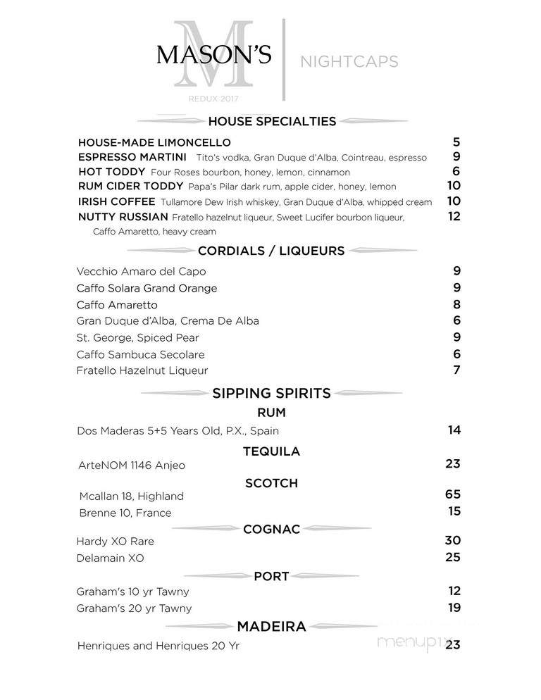 Mason's - Easton, MD menu_pic