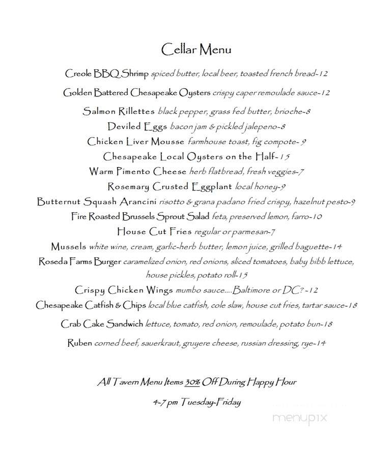 Mrs K Toll House - Silver Spring, MD menu_pic