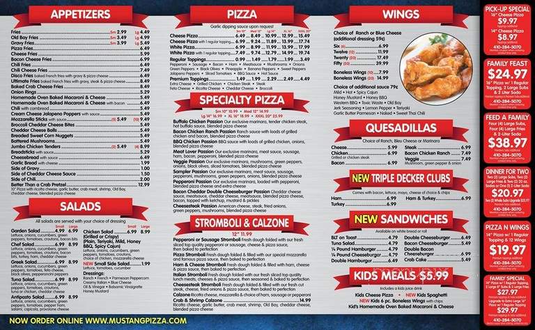 Mustang Pizza & Subs - Dundalk, MD menu_pic