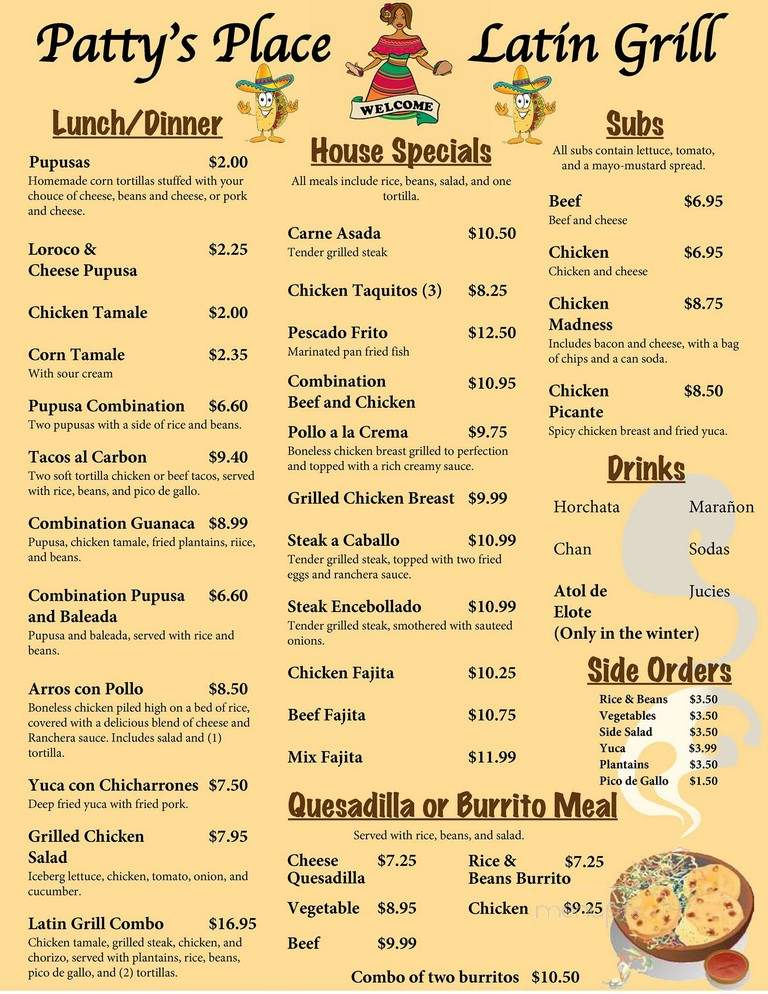 Patty's Place - Silver Spring, MD menu_pic