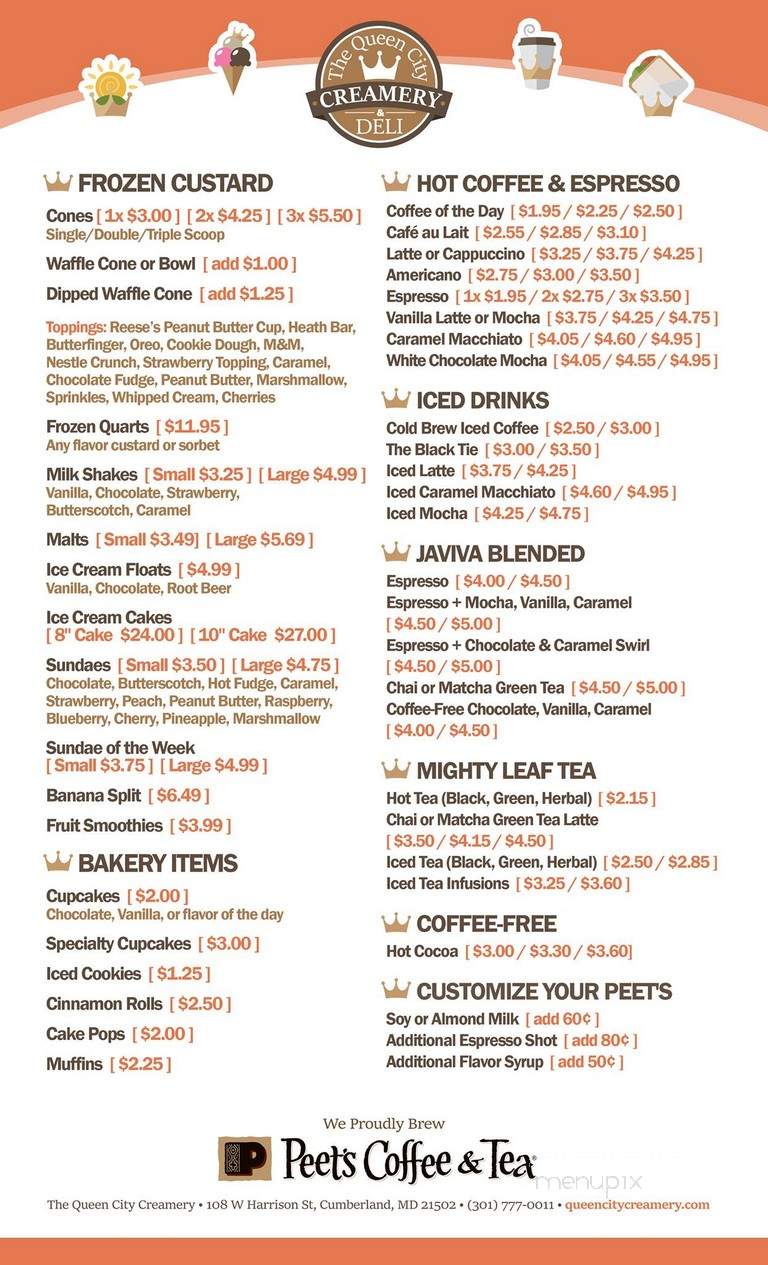 Queen City Creamery & Deli - Cumberland, MD menu_pic