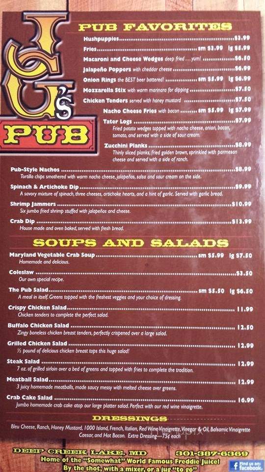 School Days Restaurant - Oakland, MD menu_pic