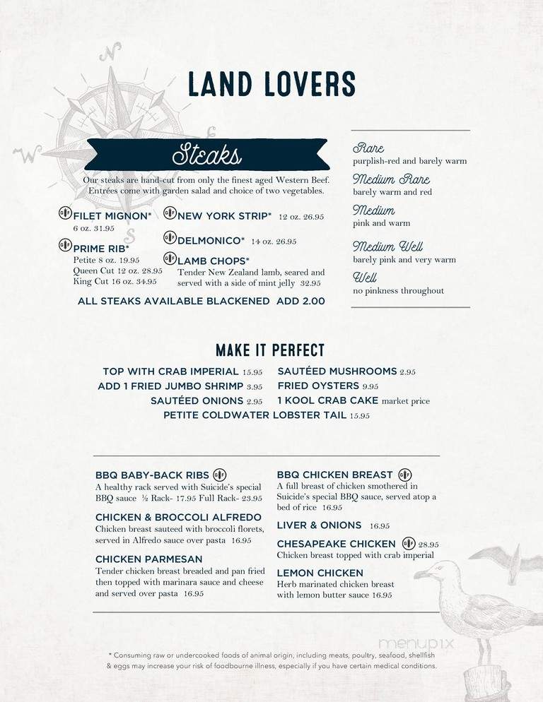 Suicide Bridge Restaurant - Hurlock, MD menu_pic