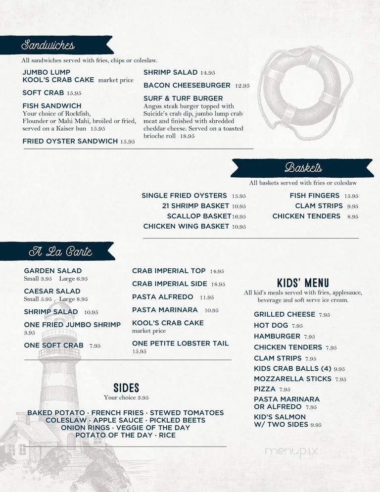Suicide Bridge Restaurant - Hurlock, MD menu_pic