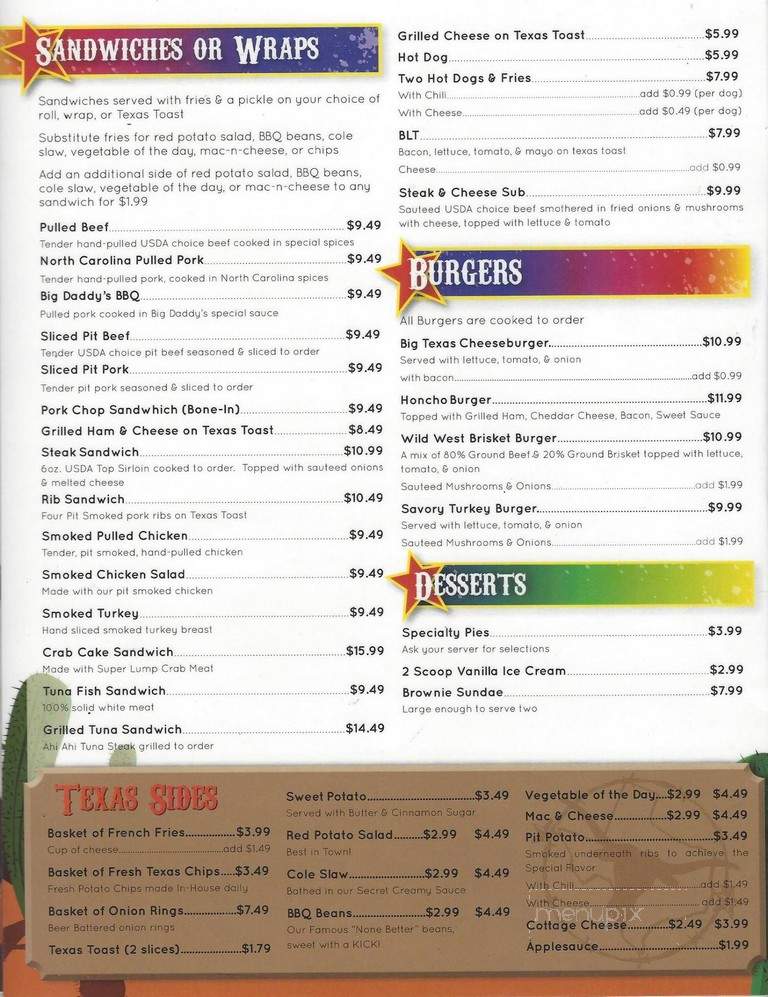 Texas Ribs - Waldorf, MD menu_pic