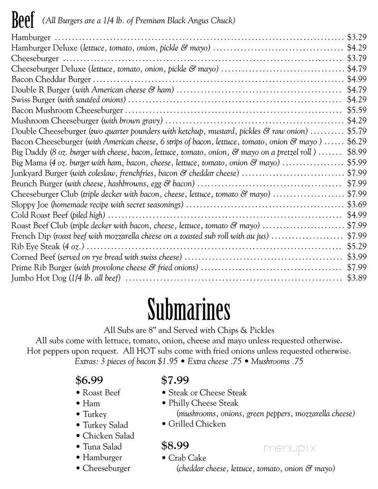 Thurmont Kountry Kitchen - Thurmont, MD menu_pic