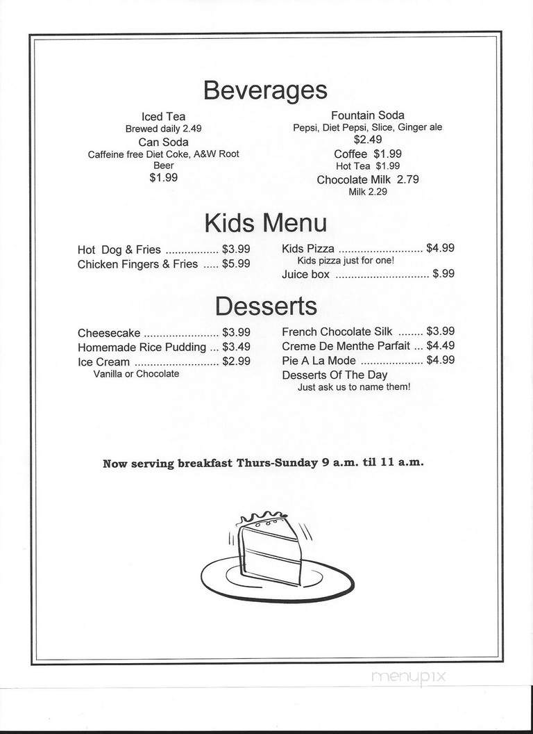 Valley View Inn - Parkville, MD menu_pic