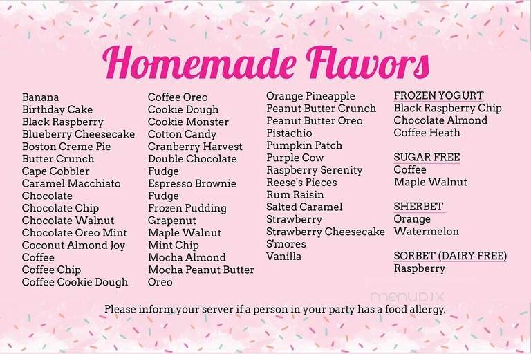 Acushnet Creamery - Acushnet, MA menu_pic